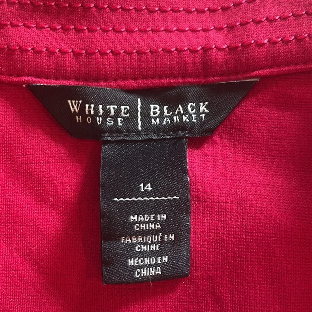 White House Black Market Red Ruffle Jacket - Picture 4 of 8